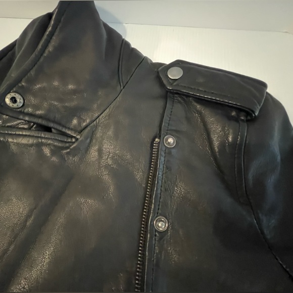 Banana Republic Bestselling Genuine Goat Leather Motto Jacket Black - Picture 10 of 16